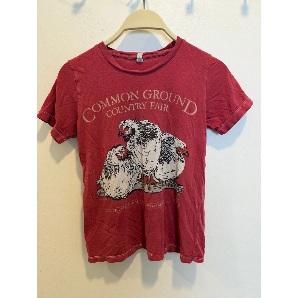 Vintage Common Ground Country Fair Organic Cotton T-Shirt - Chicken Graphic T